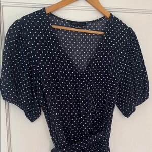 Sanctuary Navy Polka Dot High Low Dress